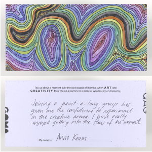 This postcard was created by Anne Keam.