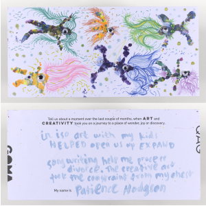 This postcard was created by Patience Hodgson.