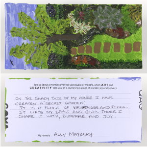 This postcard was created by Ally Maybury.