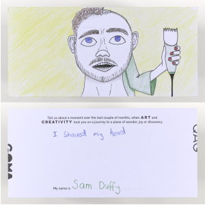 This postcard was created by Sam Duffy.