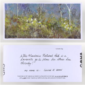 This postcard was created by Louise Dean.
